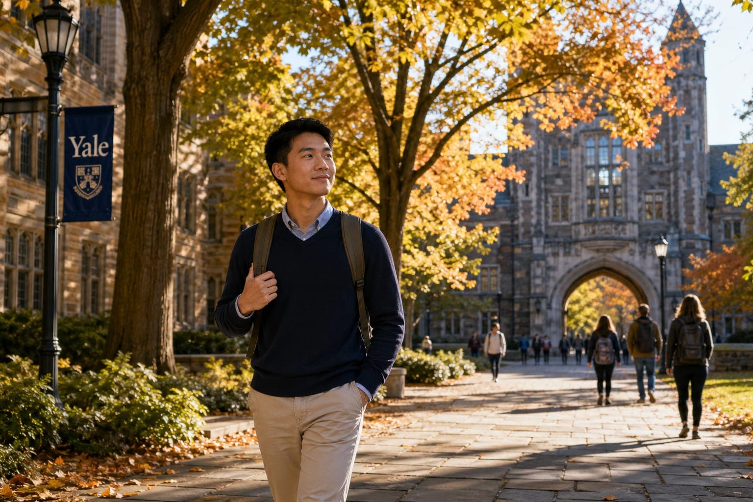 Student on Ivy League campus