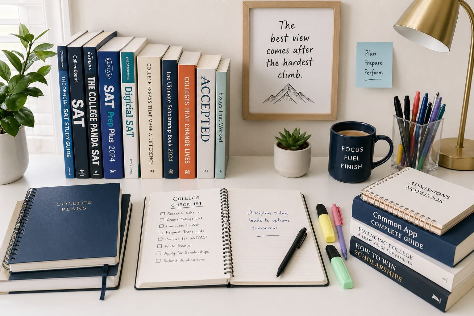 College prep books and study materials