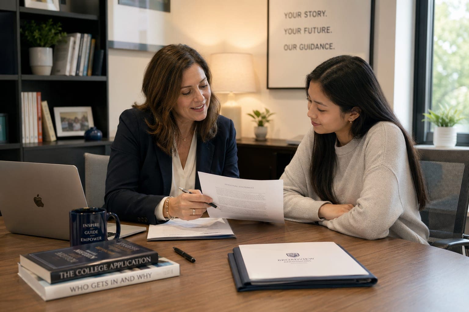 Consultant working with senior student on applications
